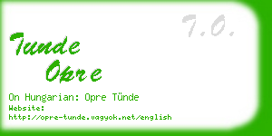 tunde opre business card